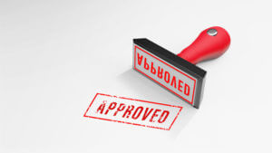 APPOVED rubber Stamp 3D rendering