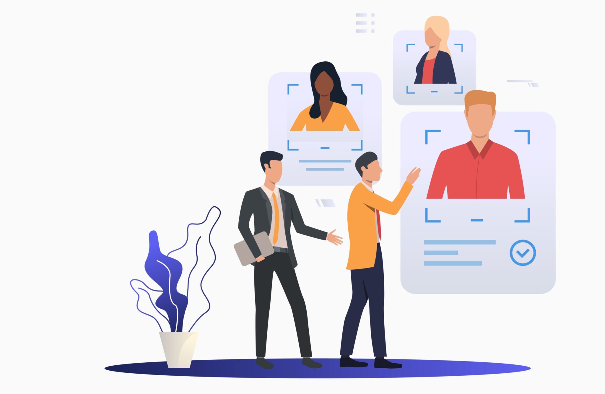 Business leader consulting HR expert