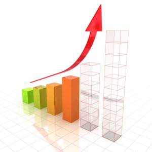 line graph stats up